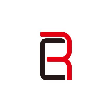 harf cr bağlantılı renkli geometrik logo vektörü