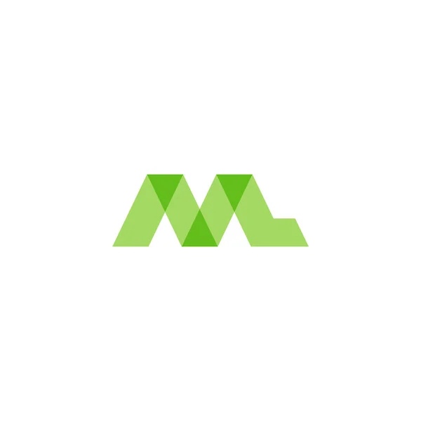 Bokstav Grön Mosaik Enkel Geometrisk Logotyp Vektor — Stock vektor