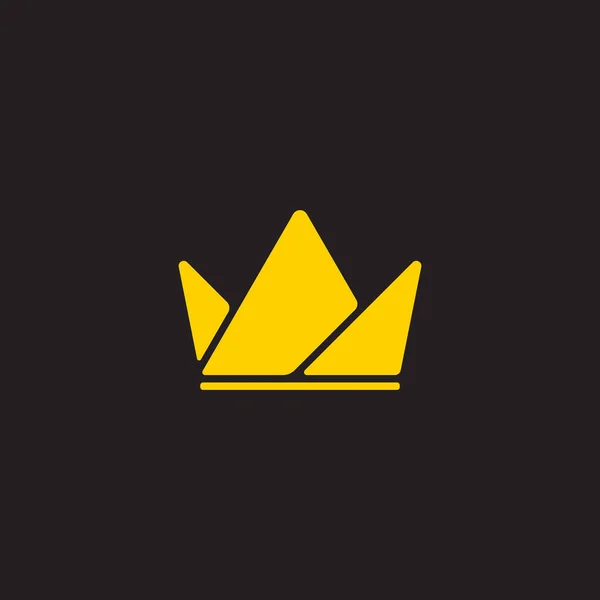 Corona Oro Triángulos Simples Forma Logo Vector — Vector de stock