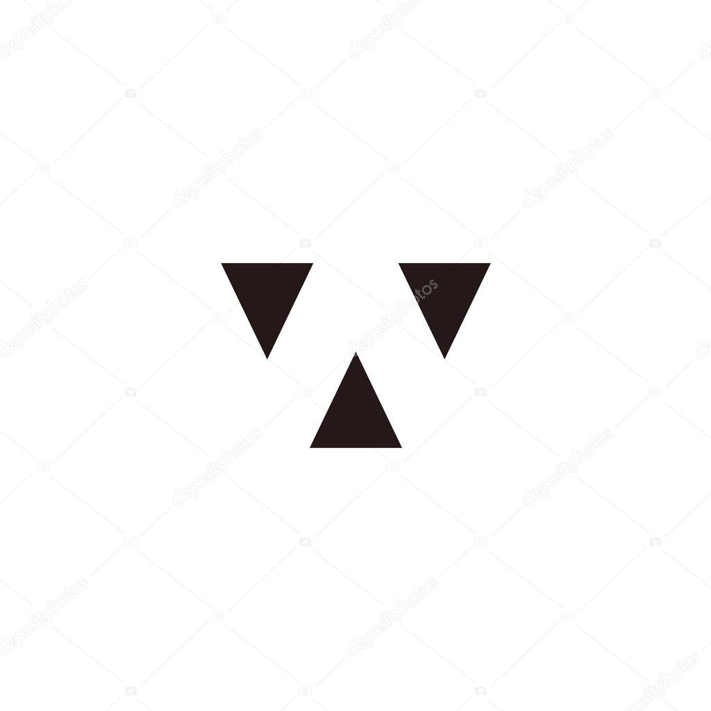letter a triangles negative space simple logo vector