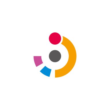renkli noktalar hareket geometrik çember logo vektörü