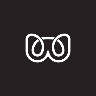 W harfi soyut ince döngü çizgi logo vektörü