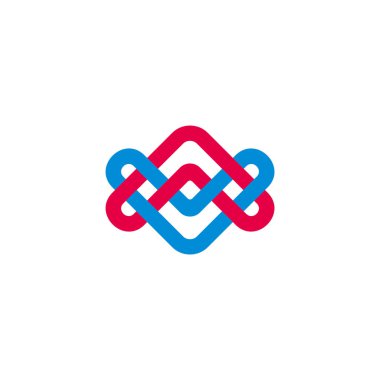 bağlı renkli oklar geometrik logo vektörü