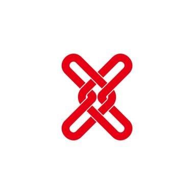 X harfi üst üste binen ok logo vektörü