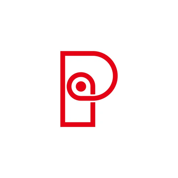 Lettre Pin Emplacement Ligne Géométrique Logo Vecteur — Image vectorielle