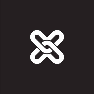 X harfi okları geometrik logo vektörü ile örtüşüyor