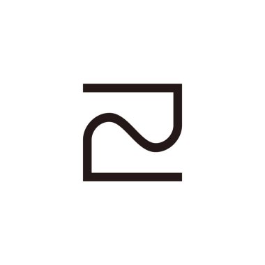 z harfi dalgalı geometrik çizgi logo vektörünü eğriliyor