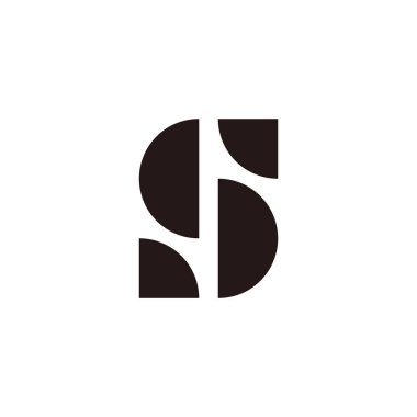 s harfi eğrileri temel şekil logo vektörü