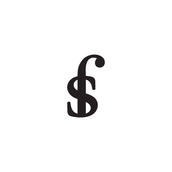 Harf Fffs Basit Bağlı Yazı Tipi Düz Tasarım Logo Vektörü — Stok Vektör