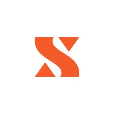 S harfi üçgen geometrik basit logo vektörünü eğriliyor