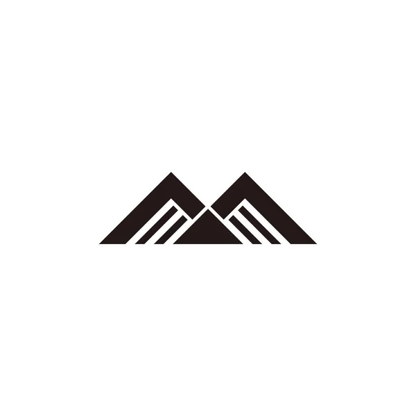 Letra Triángulo Montaña Plana Silueta Geométrica Logotipo Vector — Archivo Imágenes Vectoriales