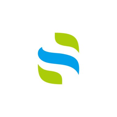 Basit harf s yapraklı su doğal sembol vektörü