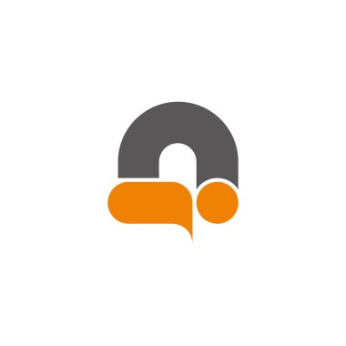 harf n baloncuk konuşma basit geometrik renk logo vektörü