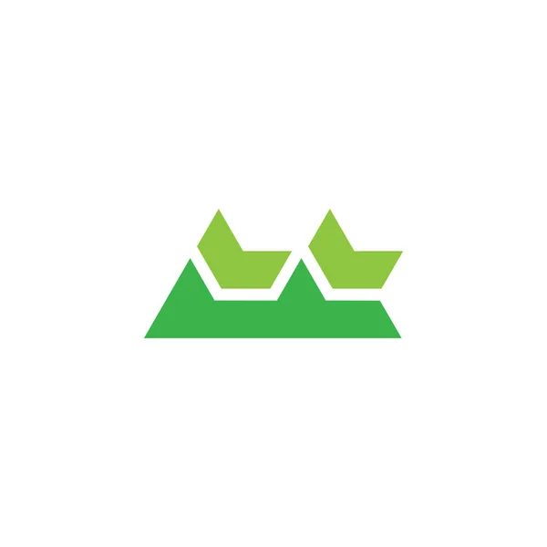 Dreieck Grüne Bergpfeile Buchstabe Einfache Geometrische Logo Vektor — Stockvektor