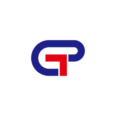 Basit geometrik logo vektörünü yükselten gp oku harfi
