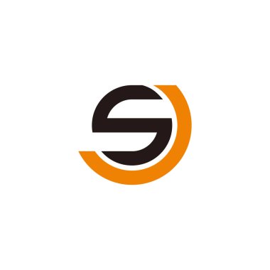 harf sj dairesel hareket çizgisi geometrik logo vektörü