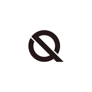 harf kare qs basit daire geometrik çizgi logo vektörü