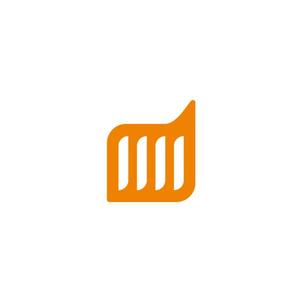Lettre Mignon Vecteur Logo Géométrique Rayures — Image vectorielle