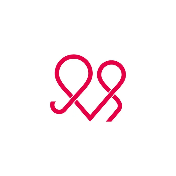 Amor Corazón Cinta Boda Símbolo Logo Vector — Archivo Imágenes Vectoriales