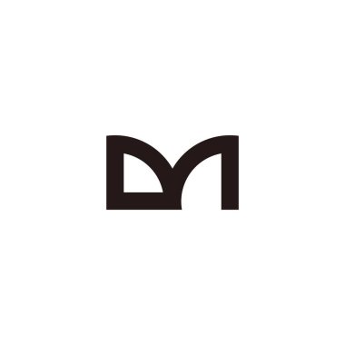 soyut harf dm basit bağlı geometrik logo vektörü