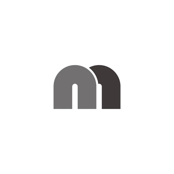 手紙Nm抽象的な家のドアシンプルなシルエットのロゴベクトル — ストックベクタ