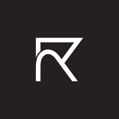 harf r basit döngü çizgisi geometrik logo vektörü