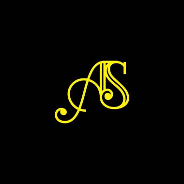 letter as stripes curves elegant linked spiral logo vector 