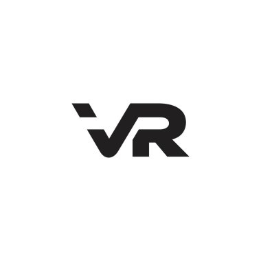letter vr fast motion simple linked logo vector 