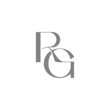 letter rg simple curves linked overlap logo vector 