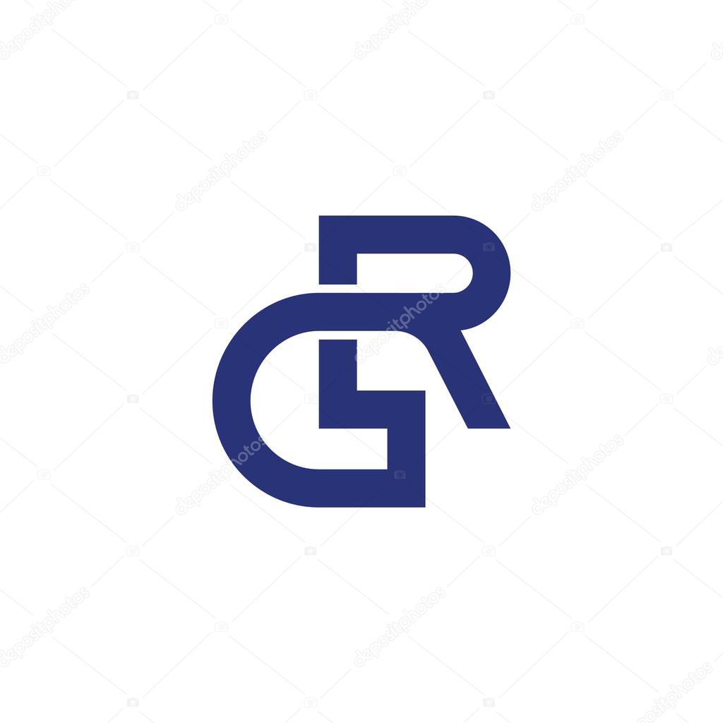 Letter gr simple infinity geometric lines logo vector