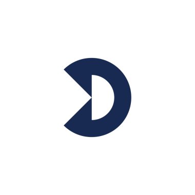 d harfi basit yuvarlak ok geometrik logo vektörü 