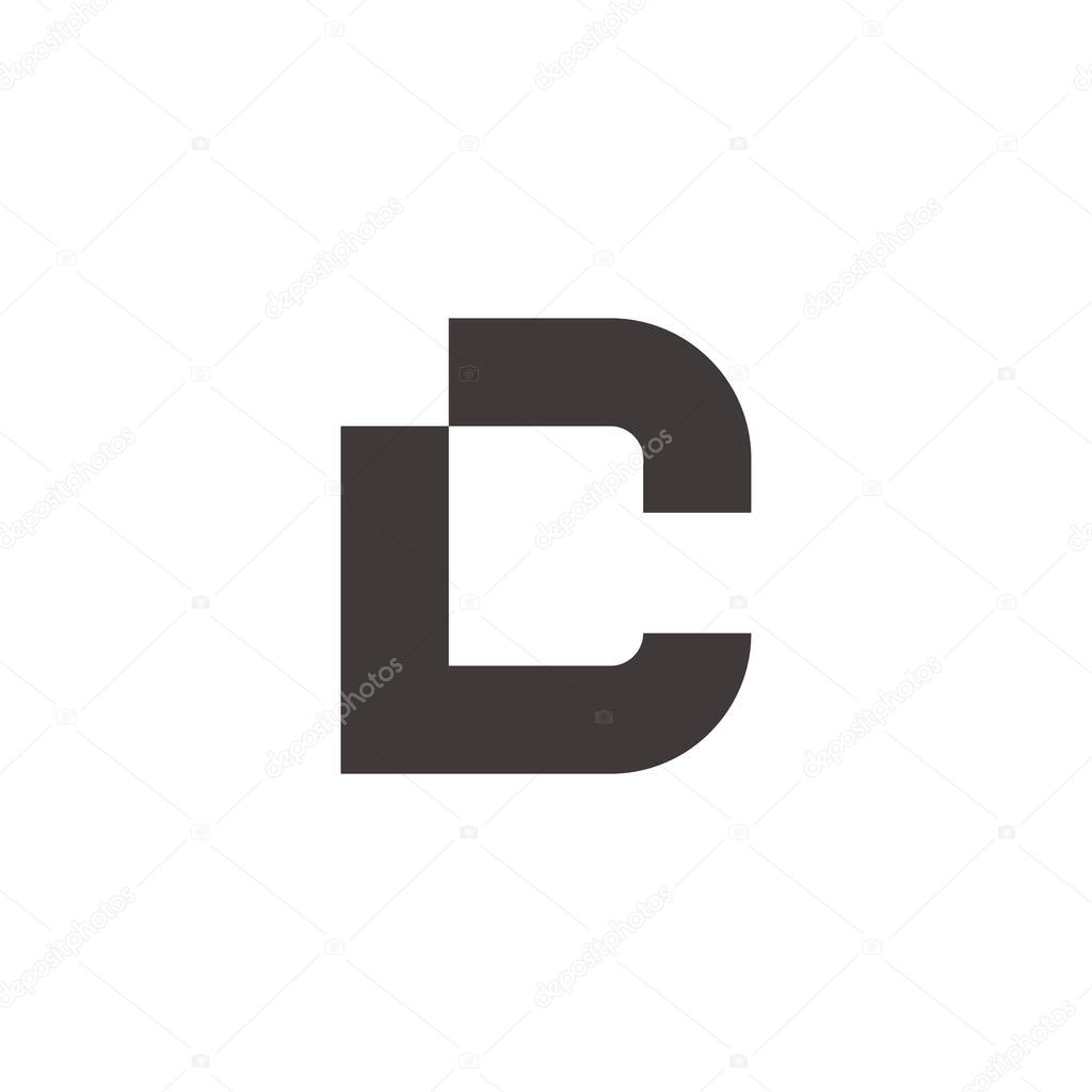Letter lcd abstract slice simple line logo vector