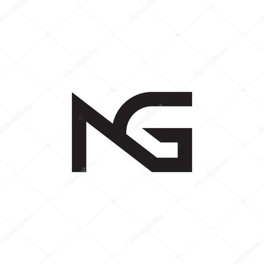 Letter ng simple geometric linked line logo vector