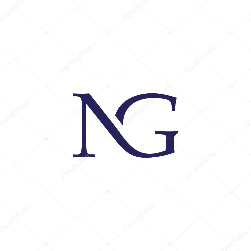 Letter ng simple emblem elegant fashion logo vector