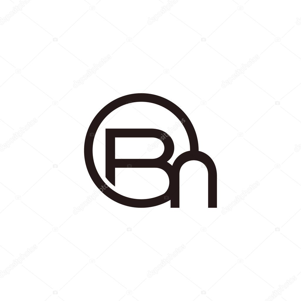 Letter bn simple linked circle geometric loop logo vector