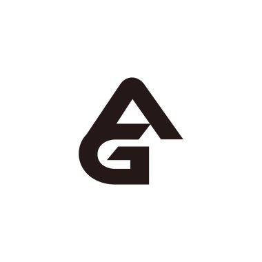 Harfler ag basit üçgen geometrik logo vektörü 