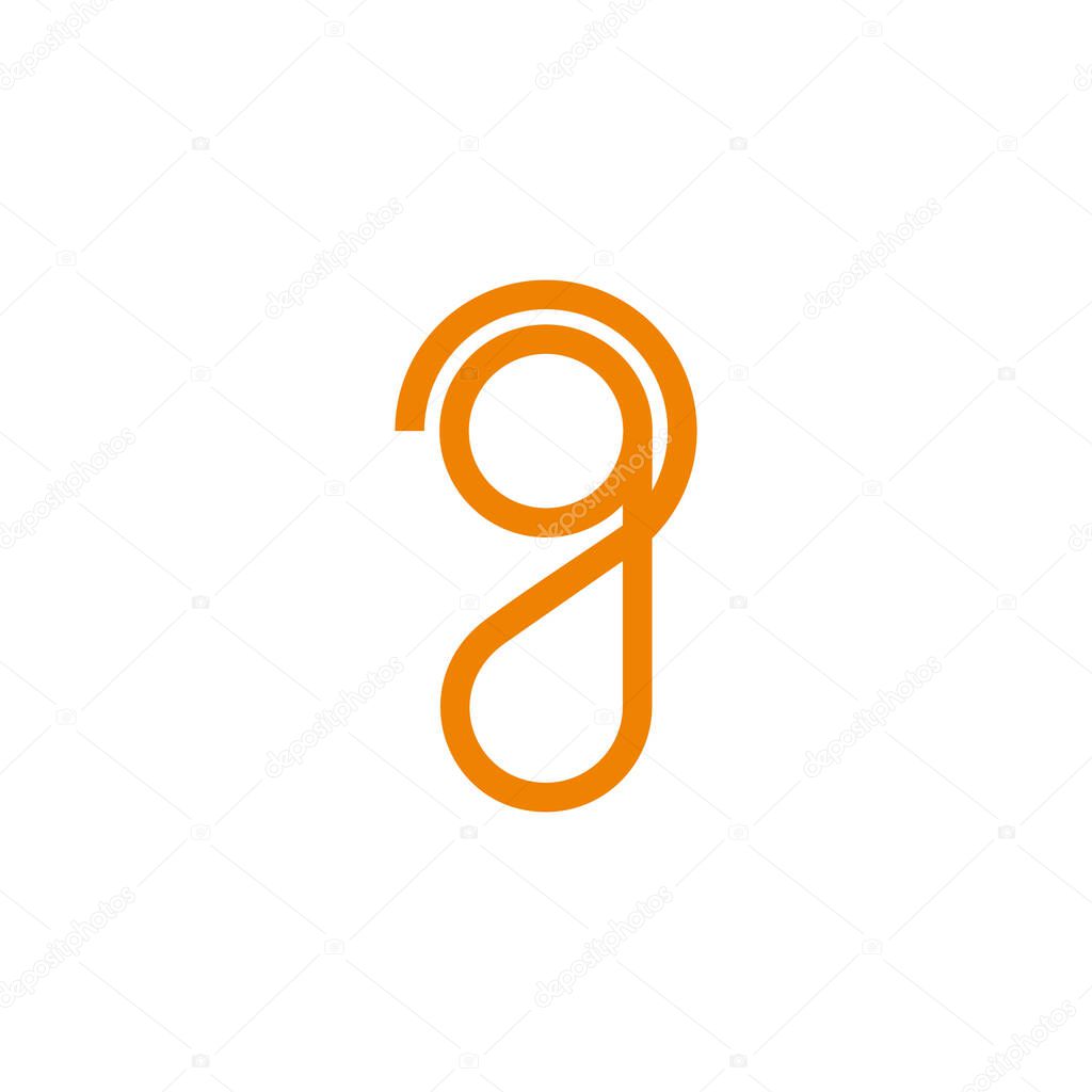 Letter q g loop circles geometric lines simple logo vector