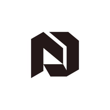 nj çokgen basit geometrik logo vektörü 