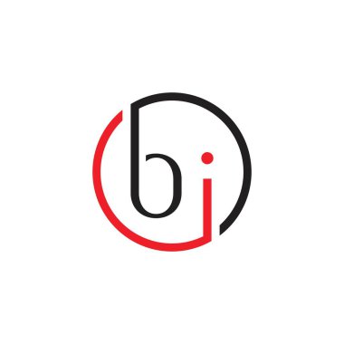 harf bi ib basit renkli yuvarlak daire küçük logo vektörü 