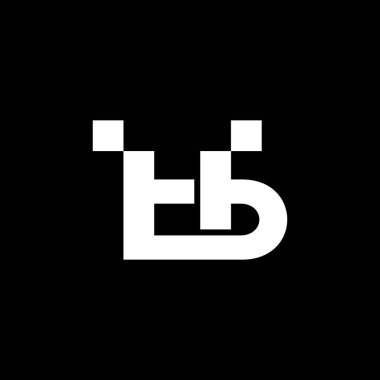 harf tb basit noktalar bağlı geometrik logo vektörü 