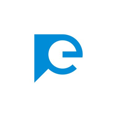 harf pe basit geometrik bağlı logo vektörü