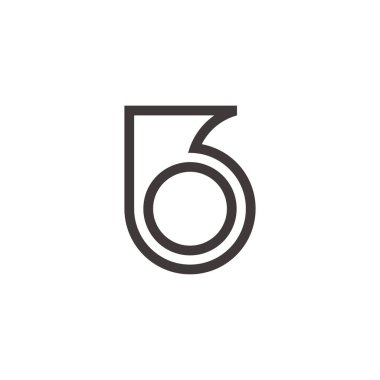 bo harfi basit geometrik daireler logo vektörü