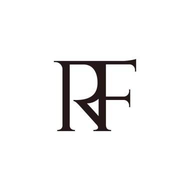 rf harfi basit geometrik bağlı logo vektörü