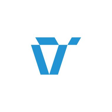 soyut harf vy basit geometrik kurdele çizgi logo vektörü