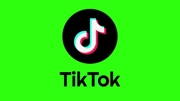 应用标志 Tik Tok是一个专注于视频和音乐的社交媒体应用 热门服务Tik Tok的动画屏幕保护程序 阻止Tik Tok禁止社交网络 说明性编辑 — 图库视频影像