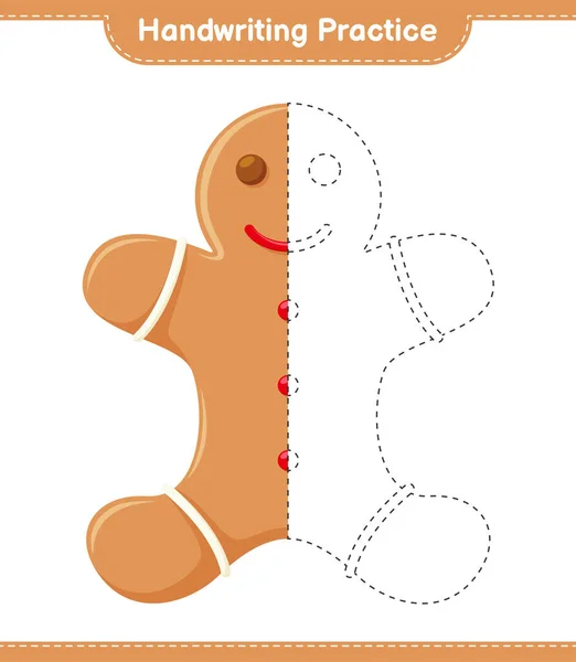 문제를 다루기 Gingerbread Man 줄타기 교육용 인쇄용 작업복 — 스톡 벡터