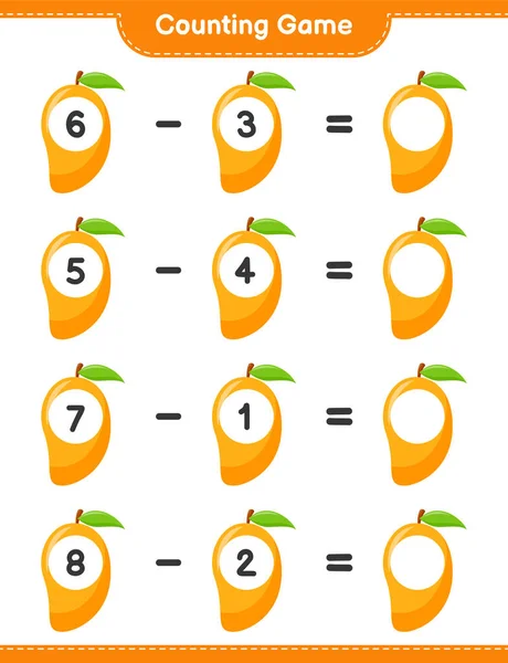 Contar Juego Contar Número Mango Escribir Resultado Juego Educativo Para — Archivo Imágenes Vectoriales