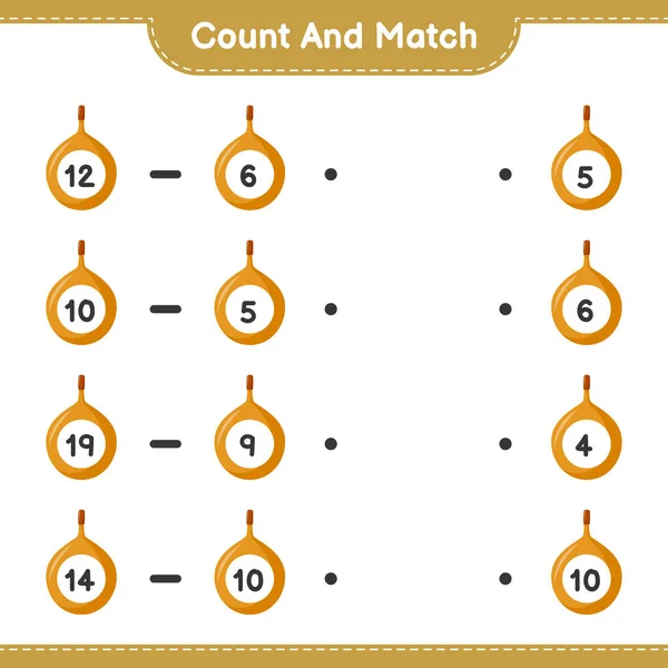 Count Match Count Number Voavanga Match Right Numbers Educational Children — Stock Vector