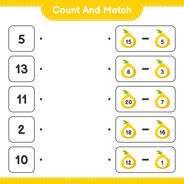 Zählen Und Übereinstimmen Die Anzahl Der Ugli Zählen Und Mit — Stockvektor