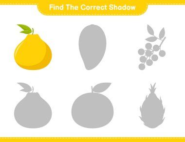 Doğru gölgeyi bul. Ugli 'nin doğru gölgesini bul ve eşleştir. Eğitimsel çocuk oyunu, yazdırılabilir çalışma tablosu, vektör illüstrasyonu